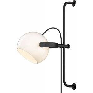 DC Vägglampa Ø18 Long E27 Opal M Ek-Svart