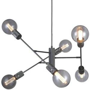 Halo 6L Taklampa E27 Gun Black Justerbar