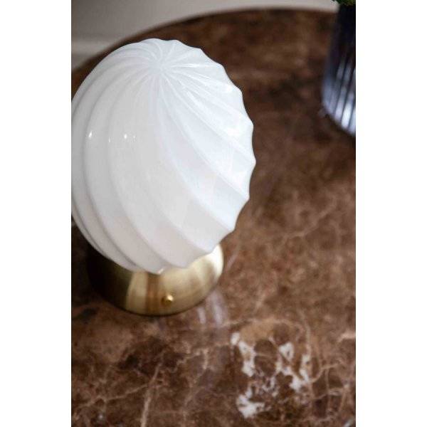 Twist Oval Bordslampa Opal 1 X G9 Antik Mässing