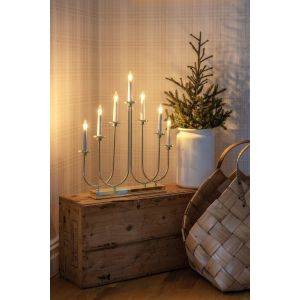 Elljusstake metall förmässingad, 7 v.vita LED, Dim. 24V/IP20