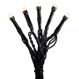 Ljusslinga 100 amber LED, frostad. Svart kabel, 30V/IP44