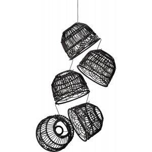 Stor lampskärm, svart rotting. 20x15x8 cm. 5 st