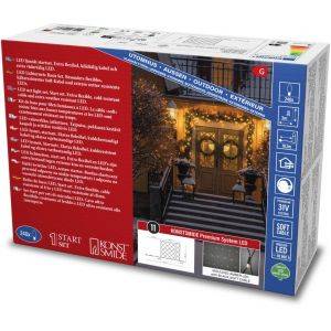 Startset nät 3x3m 240 amber M-LED sv.soft cbl 31V/IP44. Dim.