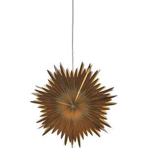 Pappersstjärna hängande greige/brun 46 cm inkl sladdställ