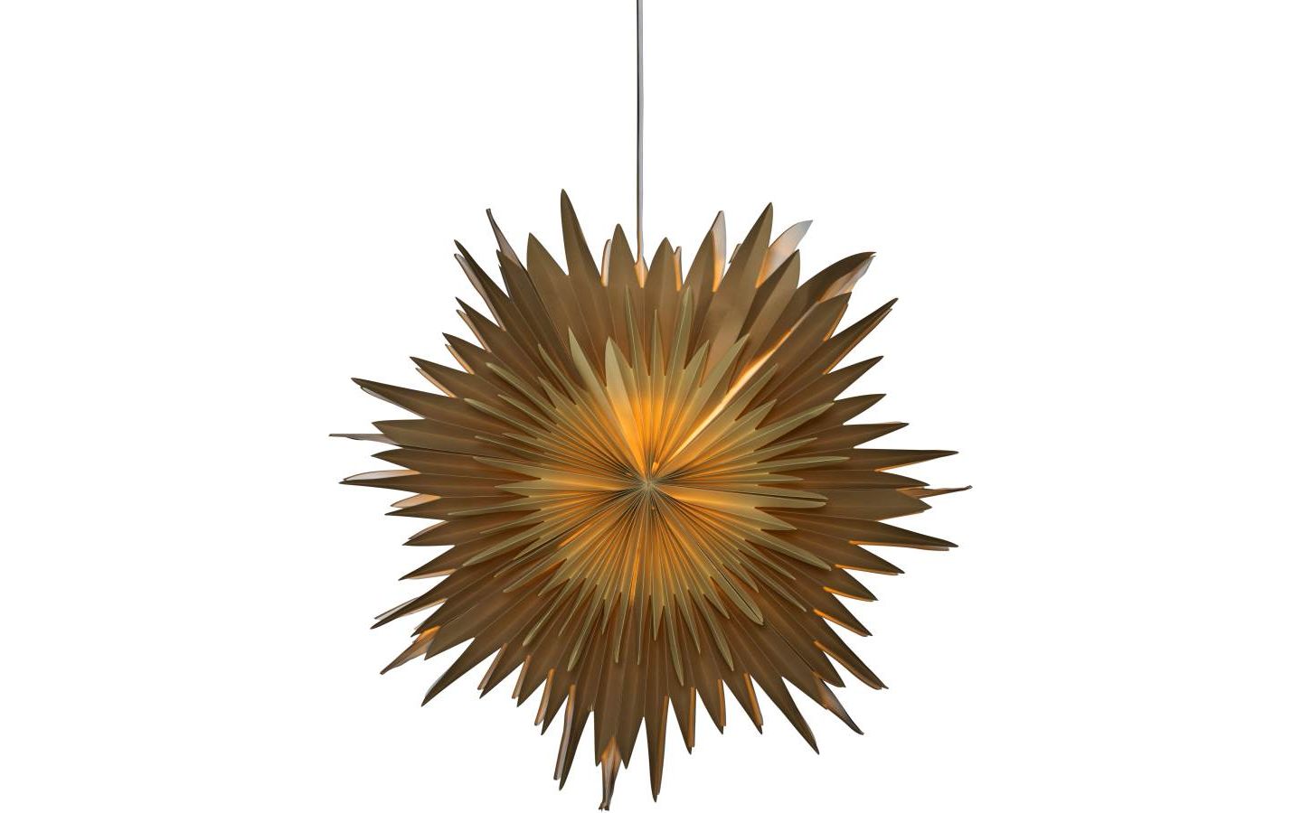 Pappersstjärna hängande greige/brun 80 cm inkl sladdställ