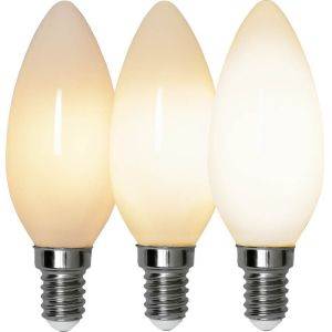 LED E14 Kron 3-stegs DIM-Minne Opal 2700K 380lm 4W(34W)