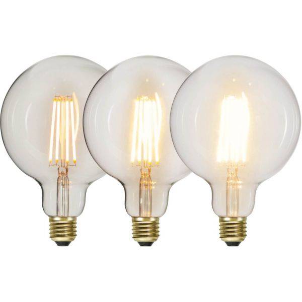 LED E27 3-Steg DIM Glob 125mm Soft Glow 2100K 700lm 6,5W(50W)