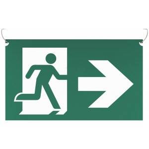 Underhängande piktogram med pil höger eller vänster