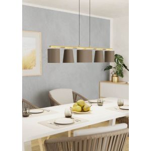 Almeida Taklampa 120cm Cappuccino/Borstad Mässing