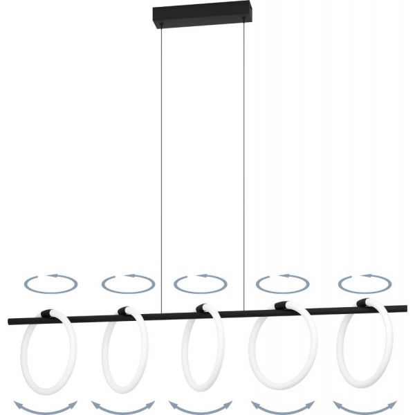 Caranacoa Taklampa 117cm LED 3000K 5x7W Svart