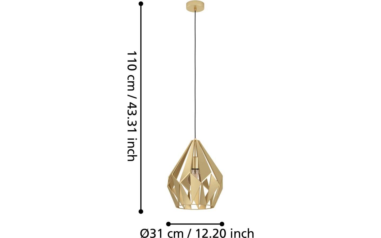 Carlton Taklampa 31cm Guldfärgad