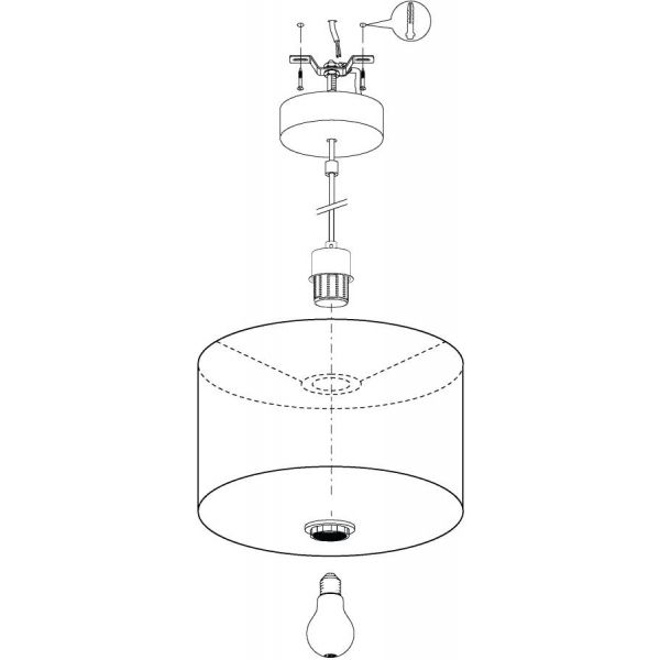 Maserlo 1 Taklampa 38cm Svart