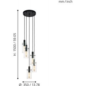 Montefino Taklampa 35cm 5L Svart
