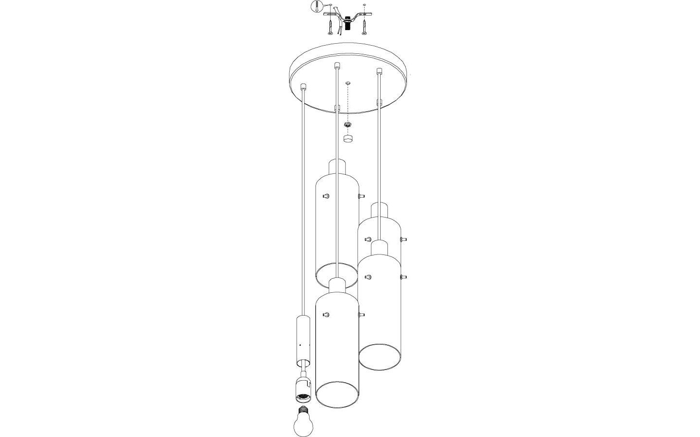 Montefino Taklampa 35cm 5L Svart