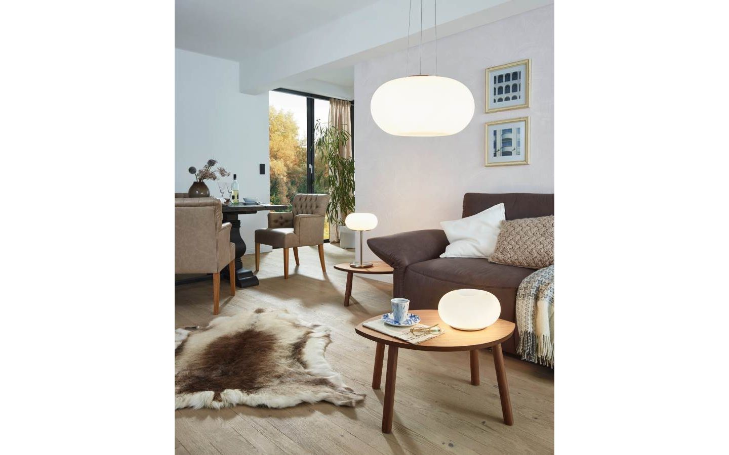 Optica Taklampa 35cm Opal/Nickel