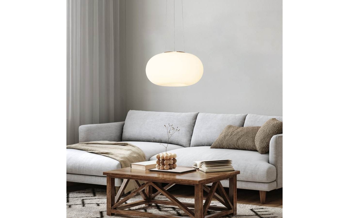 Optica Taklampa 35cm Opal/Nickel