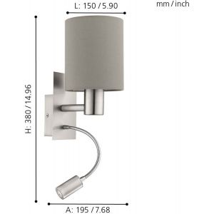 Pasteri Vägglampa LED 3000K 3,5W Nickel/Taupe