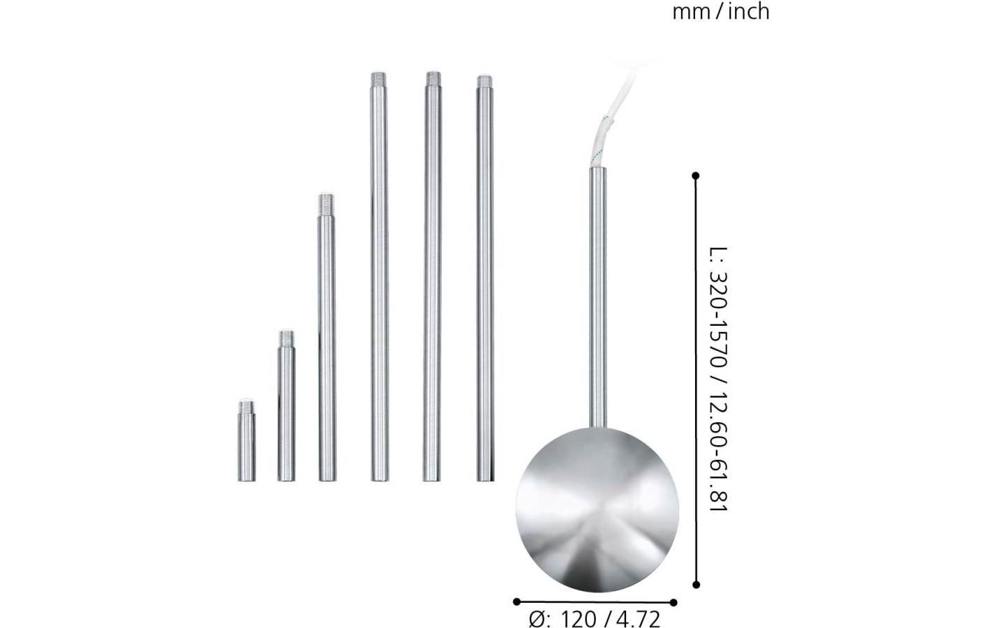 Extention Kabelkanal 157cm Krom