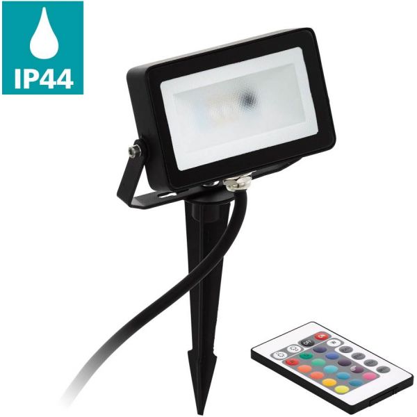 Faedo 4 Markstrålkastare RGB med fjärrkontroll Svart IP44