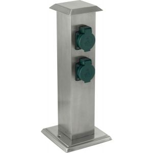 Park 4 Trädgårdsuttag 4 Uttag 40cm Rostfritt Stål IP44