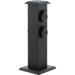 Park 4 Trädgårdsuttag 4 Uttag 40cm Svart IP44