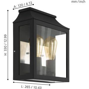 Soncino Fasadlykta Svart IP44