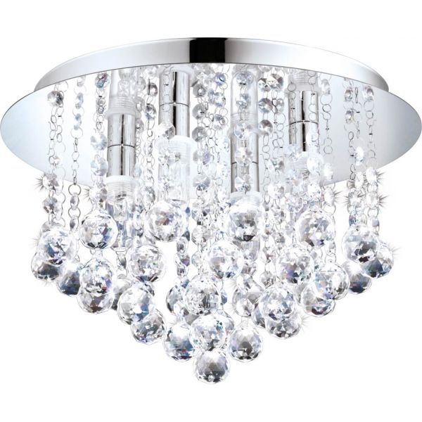 Almonte Kristallplafond 35cm G9 LED 3000K 4x3W Krom IP44