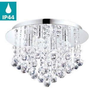 Almonte Kristallplafond 35cm G9 LED 3000K 4x3W Krom IP44