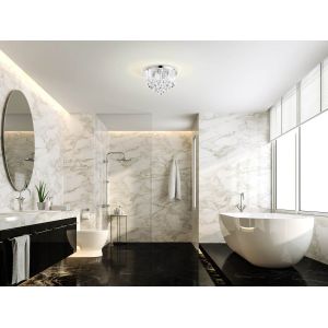 Almonte Kristallplafond 35cm G9 LED 3000K 4x3W Krom IP44