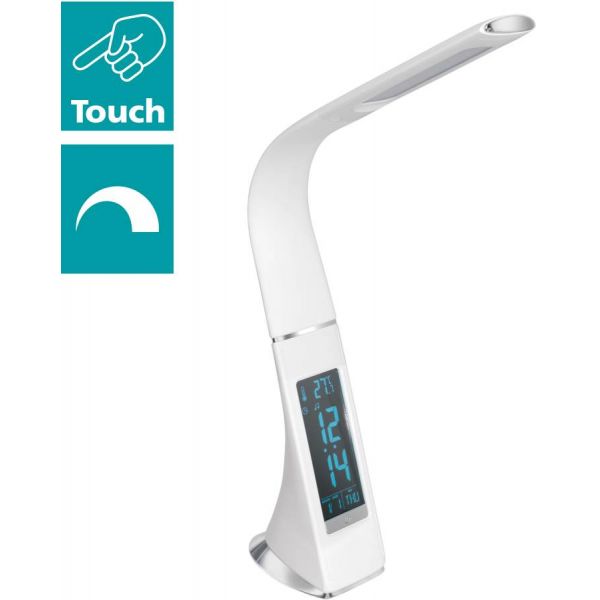 Cognoli Bordslampa med Klocka 51cm LED 5000K 4,4W Vit