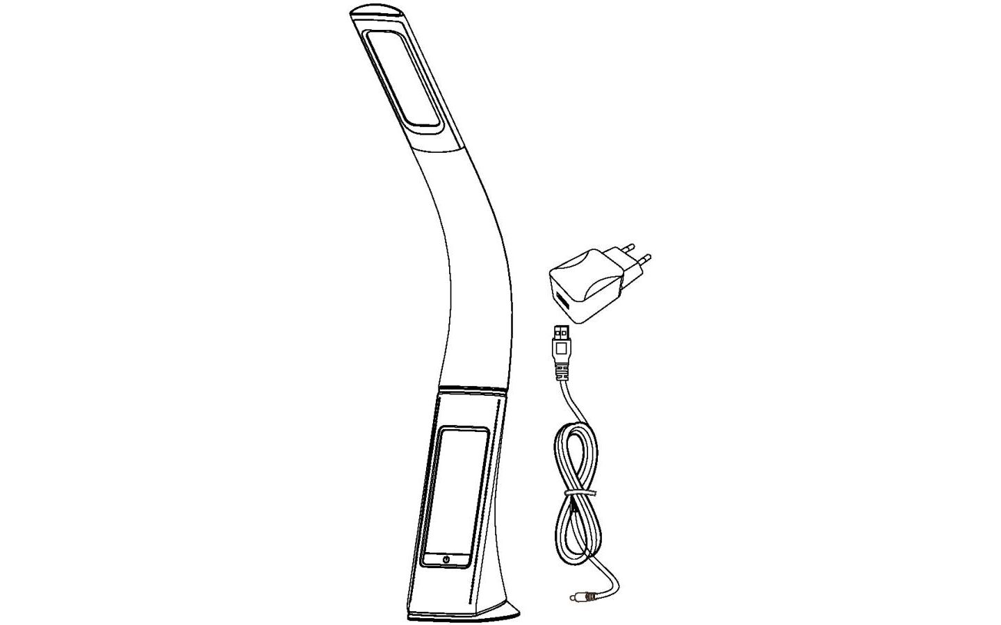 Cognoli Bordslampa med Klocka 51cm LED 5000K 4,4W Vit