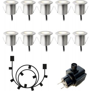 Dexter Decklight 10-pack LED 3000K 10x0,5W Aluminium, Lightson