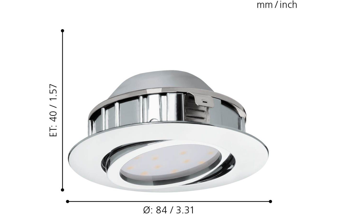 Pineda Spotlight 3-Pack LED 3000K 3x4,9W Krom