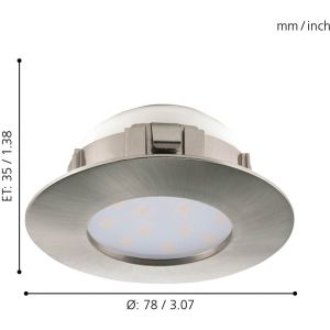Pineda Spotlight LED 3000K 4,9W Nickel IP44