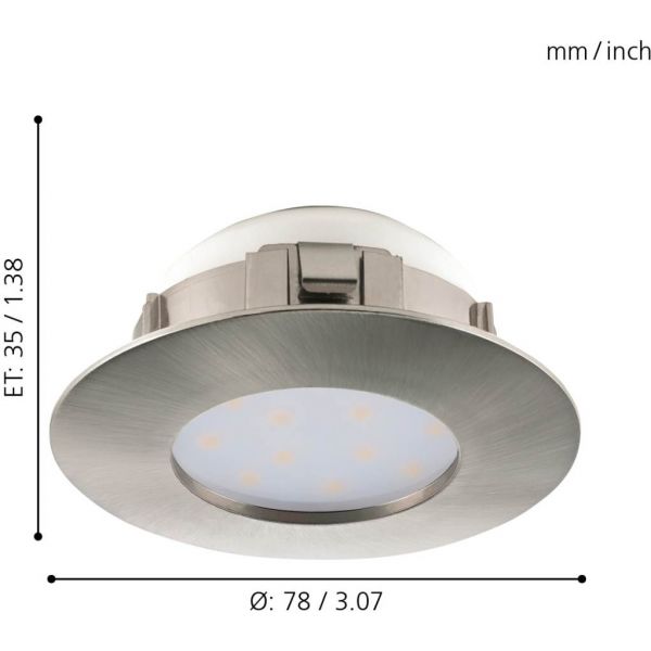 Pineda Spotlight LED 3000K 4,9W Nickel IP44