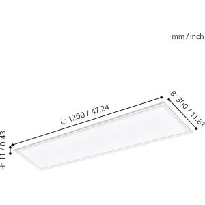 Salobrena LED-Panel 120x30cm utv/inf LED 4000K 33W Vit
