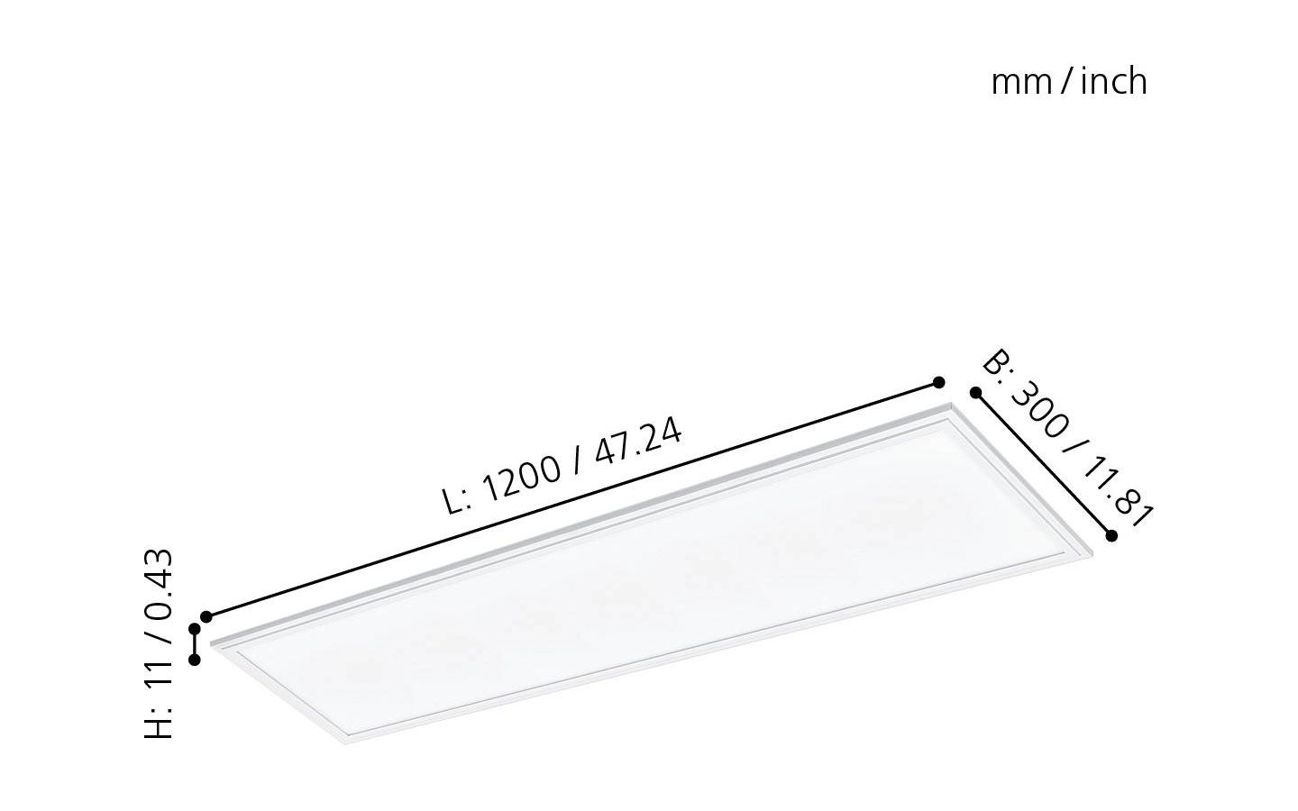 Salobrena LED-Panel 120x30cm utv/inf LED 4000K 33W Vit