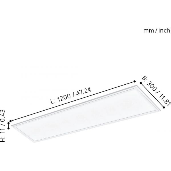 Salobrena LED-Panel 120x30cm utv/inf LED 4000K 33W Vit