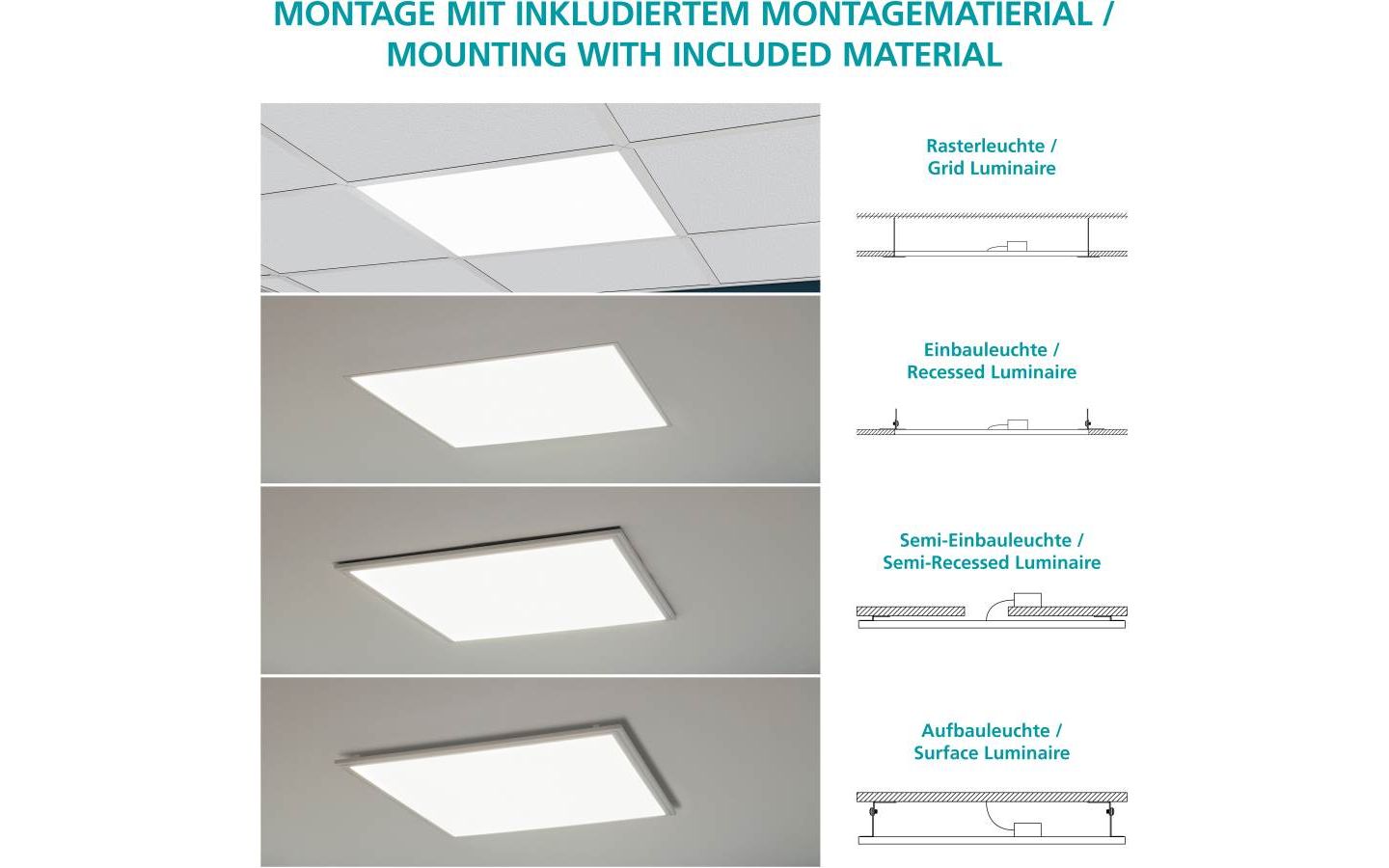Salobrena LED-Panel 120x30cm utv/inf LED 4000K 33W Vit