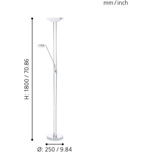 Baya Golvlampa 180cm LED 3000K 2,5+20W Krom