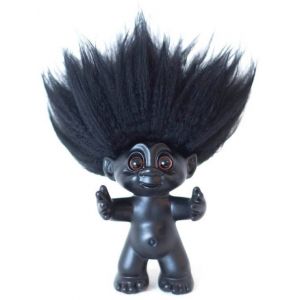 Lyckotroll Matt Svart 9 cm