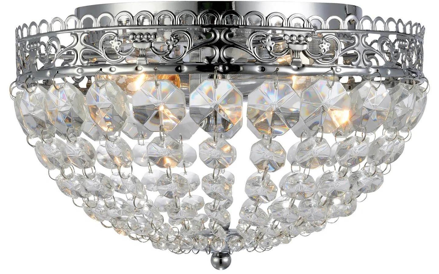 Saxholm Kristallplafond Krom 27cm 2xE14