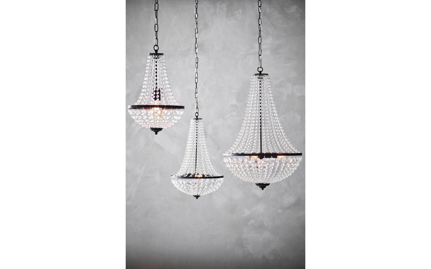 Gränsö Kristallkrona Svart 40 cm