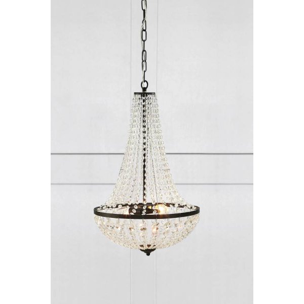 Gränsö Kristallkrona Svart 40 cm