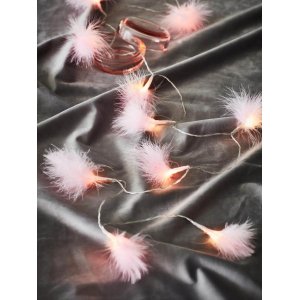 Dun Batteridriven Ljusslinga Fjädrar Rosa, LED