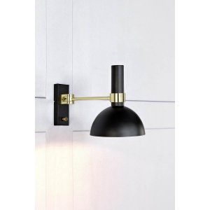 Larry Vägglampa Svart/Mässing