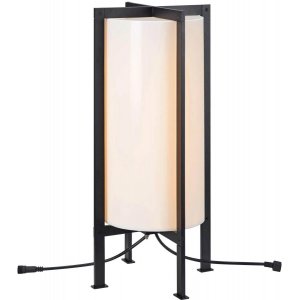 Garden24 Golvlampa Cylinder 54cm 6W 3000K Vit/Svart IP44