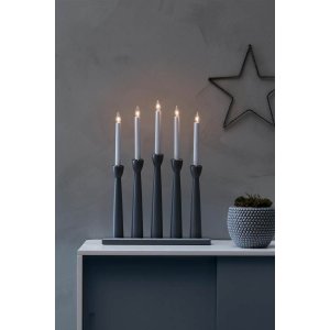 Måseskär Adventsljusstake 5L 49cm Grå