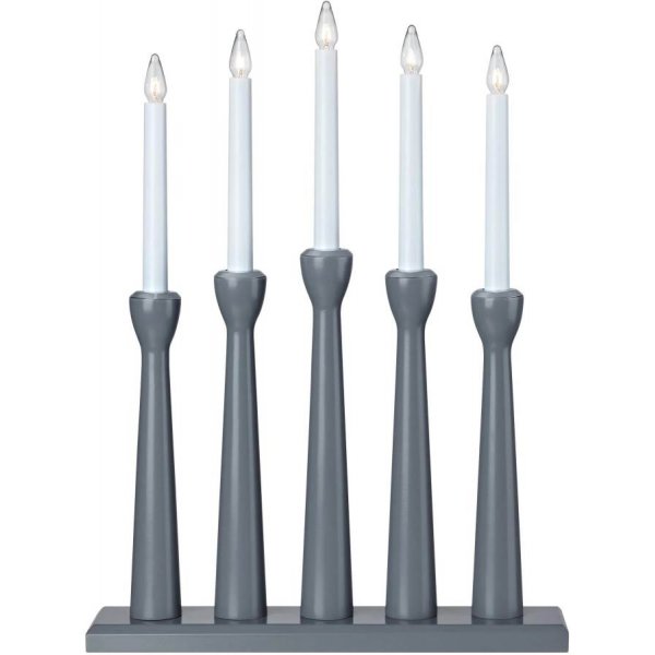 Måseskär Adventsljusstake 5L 49cm Grå