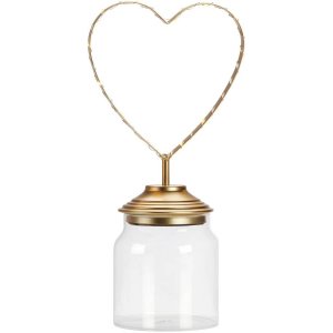 Sweetie Batteridriven Bordsdekoration Hjärta Guld/Klar